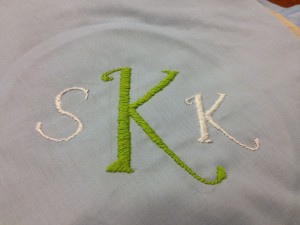 Hand Embroidered Monogram